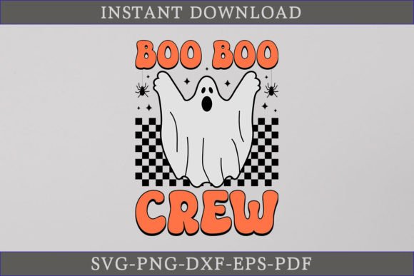 Boo Boo Crew Halloween Retro SVG for Crafts and Graphics