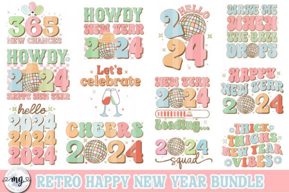 Happy New Year 2024 SVG Bundle: Perfect for Graphics and Crafts