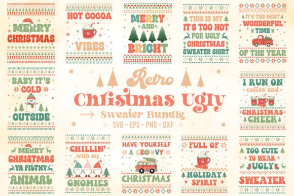 Retro Christmas Ugly Sweater SVG for Crafts and Graphics