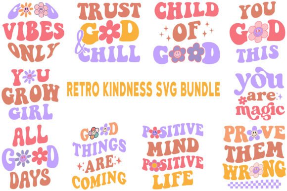 Retro Kindness SVG Bundle: A Versatile Graphics Asset for Crafts