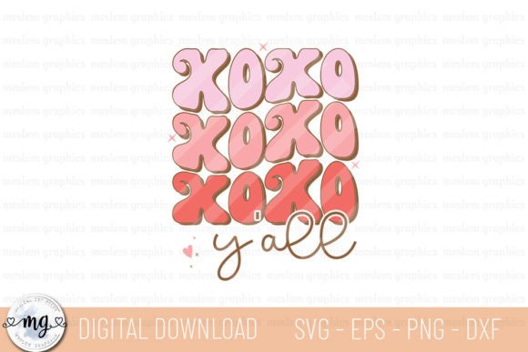 Xoxo Y all - Retro Valentine SVG for Creative Crafts